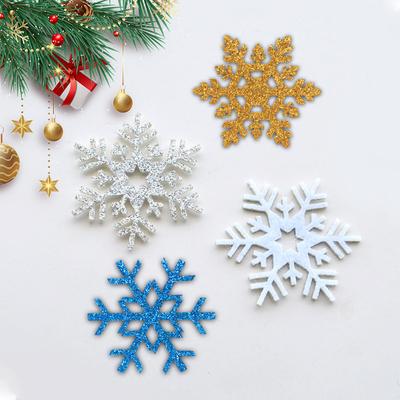 20Pcs Christmas Glitter Snowflake Christmas Tree Hanging Pendant Ornaments Fake Snowflake DIY Craft Xmas Party Home Decoration