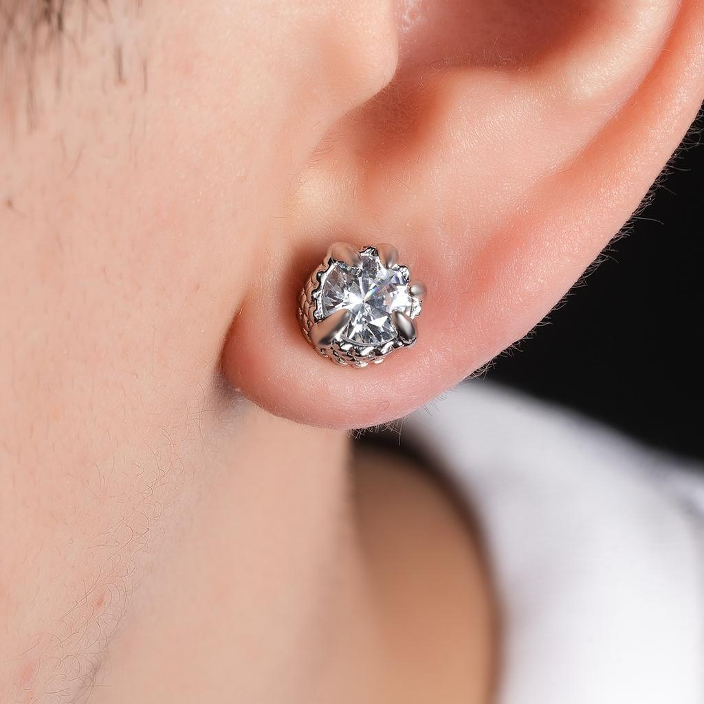 Retro Dragon Claw Zircon Magnetic Stud Earrings Non Pierced Ear Clips For Men Women Punk Gothic Edgy Accessories Gifts