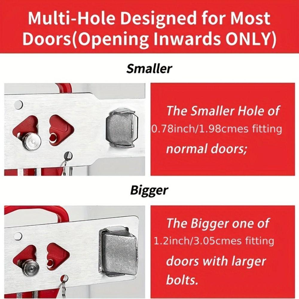 Battery-Free Portable Door Lock Double Hole Security Door Lock Universal Lock Hotel Security