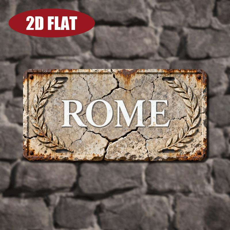 D Flatpc D Flat Aluminum Sign Vintage Roman City Name ThemeIdeal for BarLiving RoomMultiPurpose DecorHighQuality Plaque