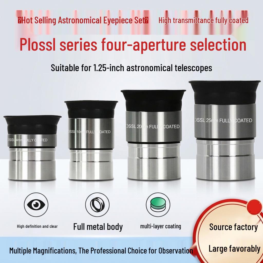 

1.25 Plössl Eyepiece Set: PL4mm, PL10mm, PL20mm, PL25mm for Telescopes PL Eyepiece 10mm