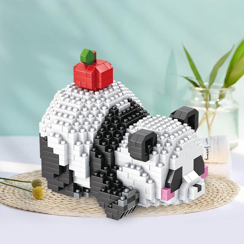 Panda Building Blocks Creative Educational Toys for Children Small Particle Toy Building Blocks Set Panda Building Blocks Building Gifts