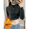 2025 Autumn/Winter Plus Size Fleece Knit One-Piece Sweater for Women - Slimming, Warm & Stylish Inner Wear