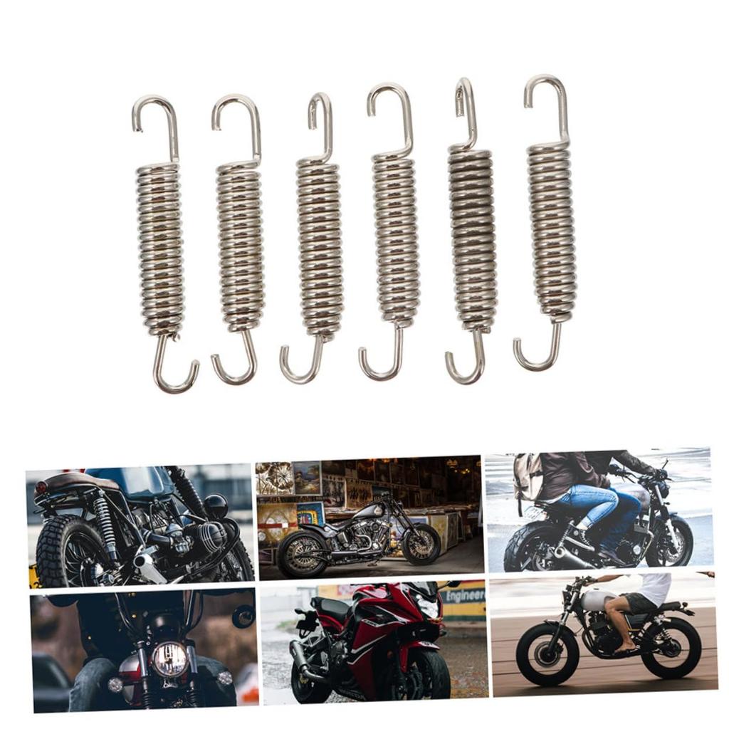 ZUNOXAZ 8pcs Motorcycle Stainless Steel Exhaust Pipe Spring Muffler Replacement