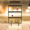 36 Holes Metal Jewelry Storage Rack Display Stand Earrings Necklace Organizer with Wood Base