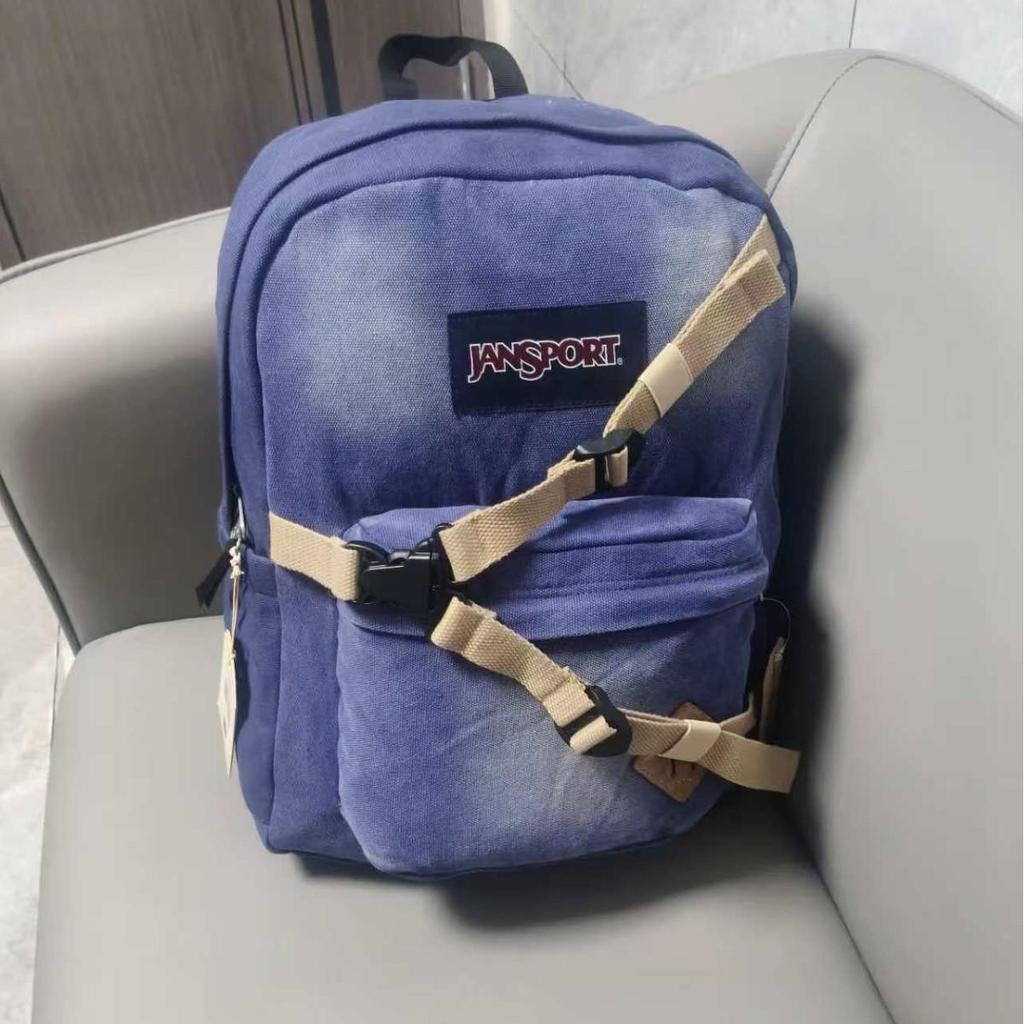 JanSport Unisex Denim Rucksack: Große Kapazität Laptop- und Schultasche für Reisen
