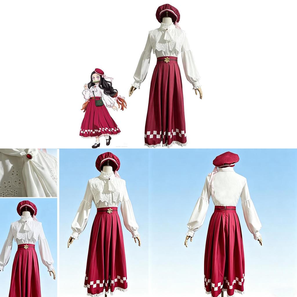 Demon Slayer Kimetsu No Yaiba Kamado Nezuko Cosplay Attire With Full Set For Anime Convention And Parties