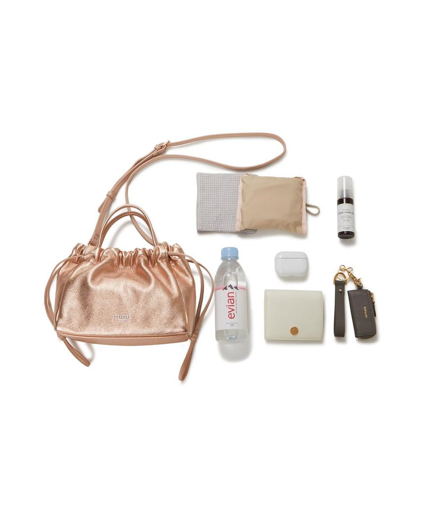 [TREASURE TOPKAPI] Shrink Leather 2-Way Drawstring Shoulder Bag