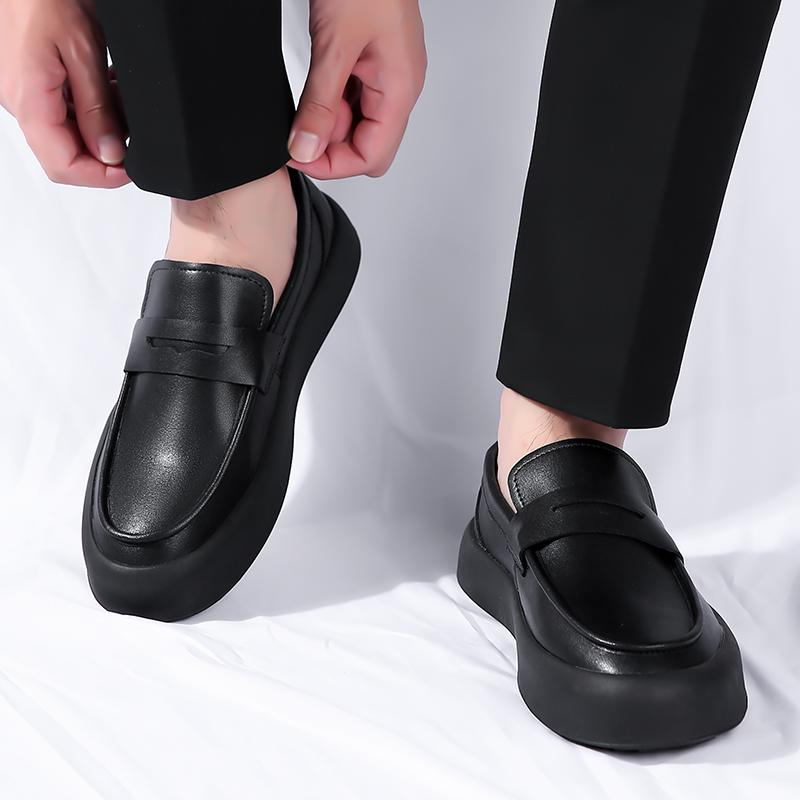 Fashion Spring Autumn Hot Selling Men's Loafers Massage Sole Simple Leather Casual Shoes Office Interview Versatile Men's Business Shoes