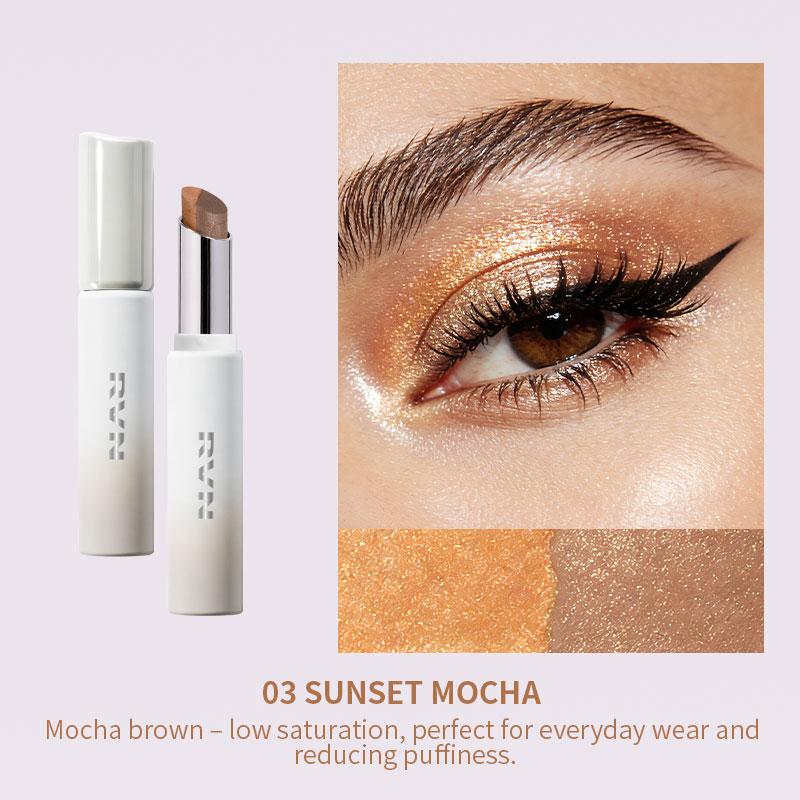Three Color Eyeshadow Stick Matte Pearl Glitter Long Lasting Waterproof Twist Up Portable Travel Friendly Daily Eye Makeup