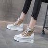 High-top Shoes Women's Autumn 2025 New Leisure Sports Little White Shoes Women's Thick-soled Inner Height Increase Velcro Short Boots Women