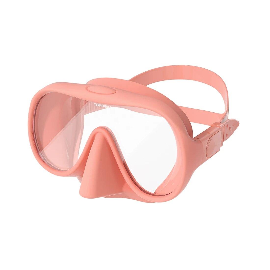 

Дайвинг Сноркелинг Регулируемая пряжка Силиконовая формованная маска для плавания Закаленное стекло Очки для дайвинга Профессиональная маска для подводного плавания розовый