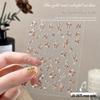 2025 Autumn/Winter Retro Gold Foil Nail Art Stickers: Embossed Floral Branches & Jade Leaves Accessories
