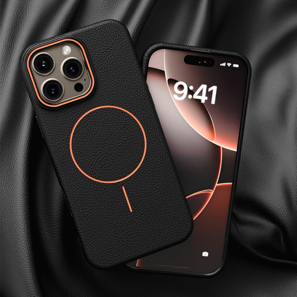 

Кожаный чехол для телефона Apple 17 Promax для IPhone 16 Роскошная магнитная защитная крышка 15 Противоударный чехол For iPhone 12 Pro Max