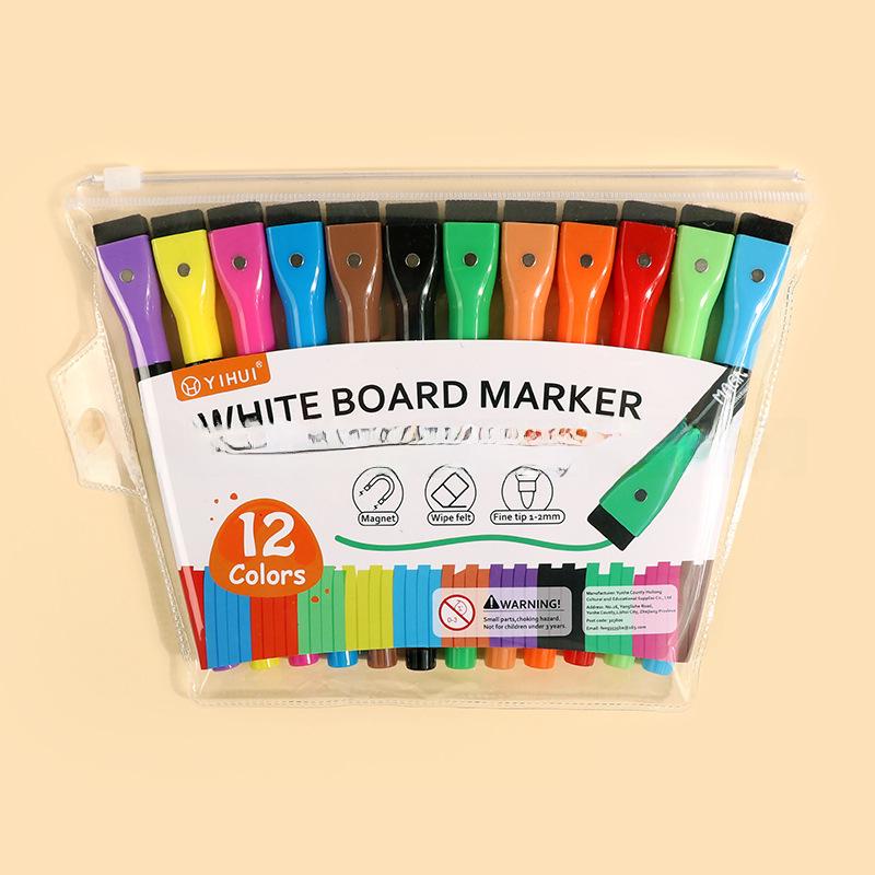 Large Capacity Fine Tip Erasable Water-Based Magnetic Whiteboard Marker for Children