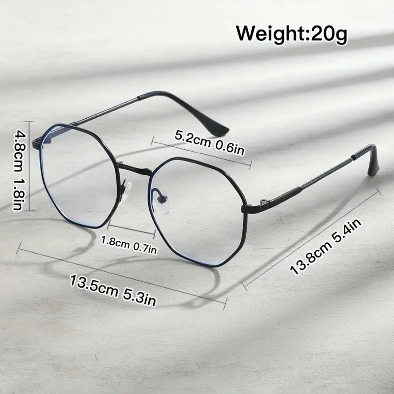 Minimalist Octagonal Full Rim Metal Frame Glasses for Women