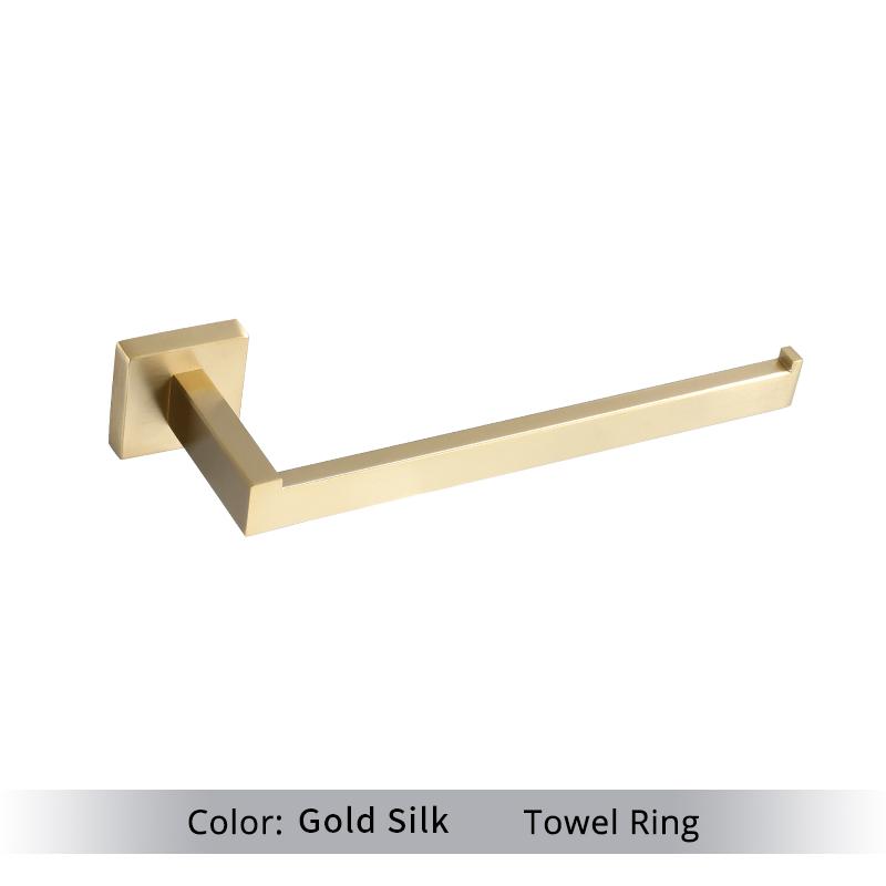 Brushed Gold Bathroom Accessories Set Toilet Brush Holder Toilet Paper Holder Wall Mounted 304 Stainless Steel Bathroom Hardware