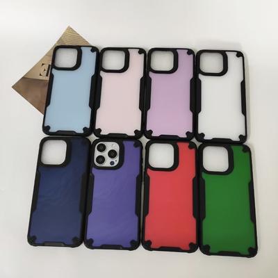 Gjelder for iPhone 12 Telefondeksel Hudfølelse 13/14 Rustning To-i-ett 16pro Kontrastfarge PC+TPU Fullpakke Hardt Deksel