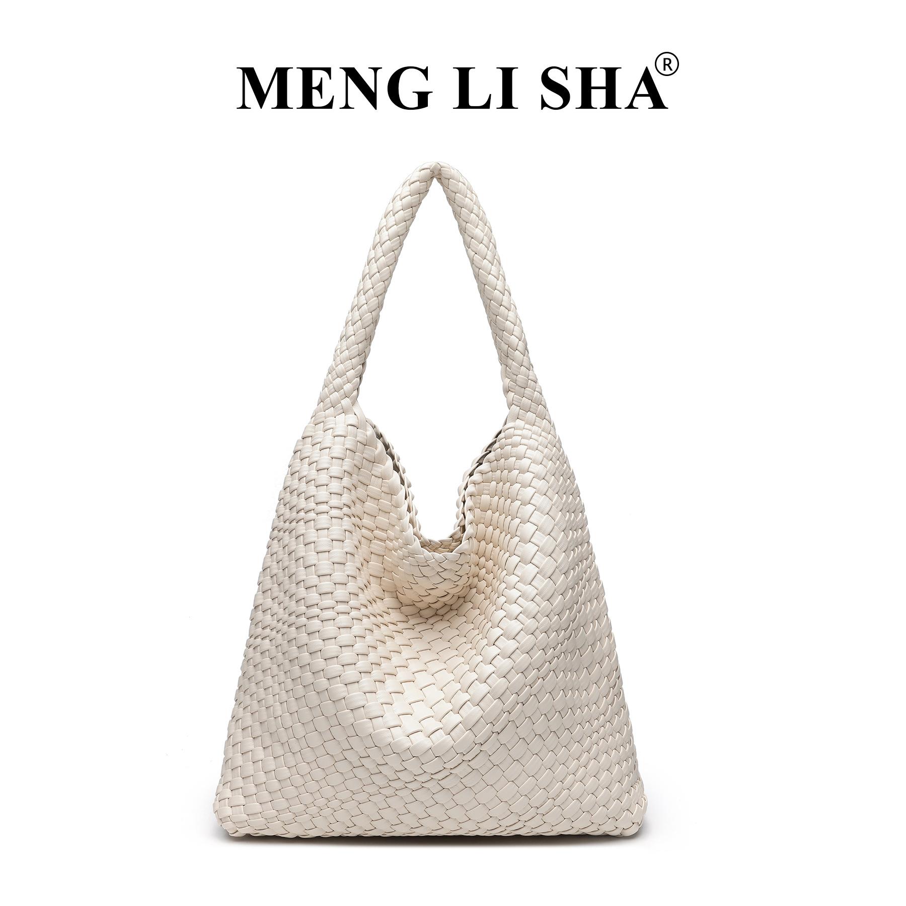 

Korean Style Trendy Lazy Style Large Capacity Hand Woven Bag for Women s Fashion, Hand-held, Single Shoulder, Armpit, Mother Tote Bag бежевий