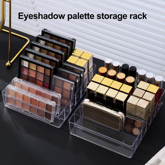 7 Grids Makeup Organizer Tray Storage Holder Large Capacity Transparent Design Multipurpose Eyeshadow Palette Makeup Holder