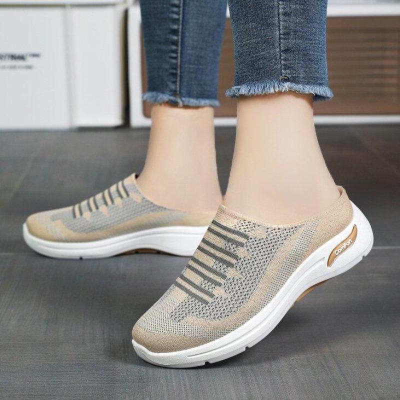 Ladies Lightweight Breathable Sneakers Slippers Casual Clog House Shoes Comfort Slip On Walking Mules Indoor Outdoor Sports Slippers