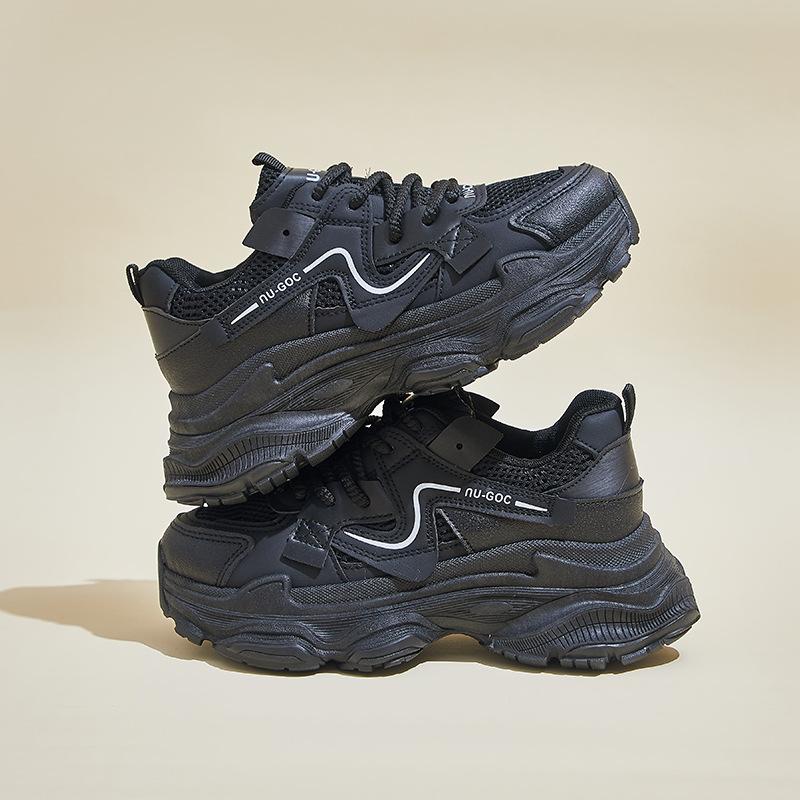 

ins корейская версия новых папиных кроссовок женские весенние студенческие спортивные беговые повседневные туфли платформа увеличение роста ZL7522 40 чёрный