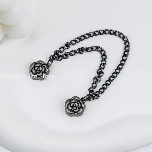 Multi-Function Magnetic Clothing Clip with Chain Metal Buttons Clip Clothes Scarf Trouser Legs Cuff Fixing Magnet Pin