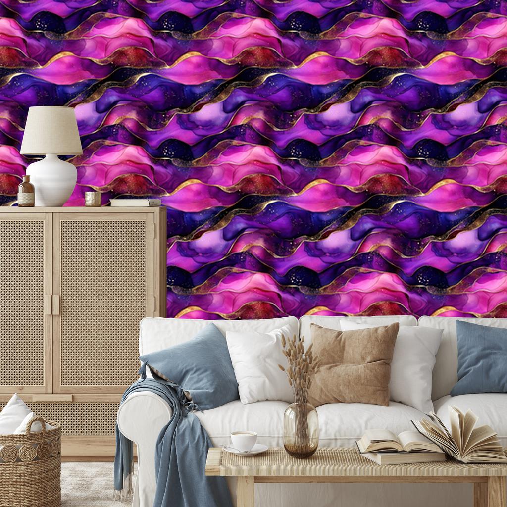 Ink Violet, Purple and Plum Wallpaper for Living Room and Bedroom 50x1000