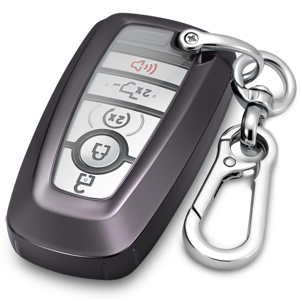 Key Fob Silicone TPU Cover Protective Case Fits for Ford F150 Edge Mustang Fusion Ecosport Explorer Expedition 5 Button