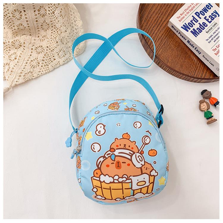 Cartoon Printed Capybara Shoulder Bag Children Outdoor Leisure Crossbody Bag
