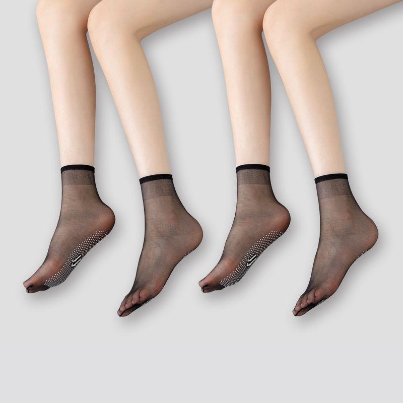 

Female Summer Thin Crystal Anti-hook Wire Invisible Non Slip Stockings 1 pair чорний