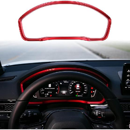 Thenice For 11Th Gen Civic Dash Board Trims Trument Panel Dashboard Cover Compatible With Honda Civic   2024 2025 2026 -Red