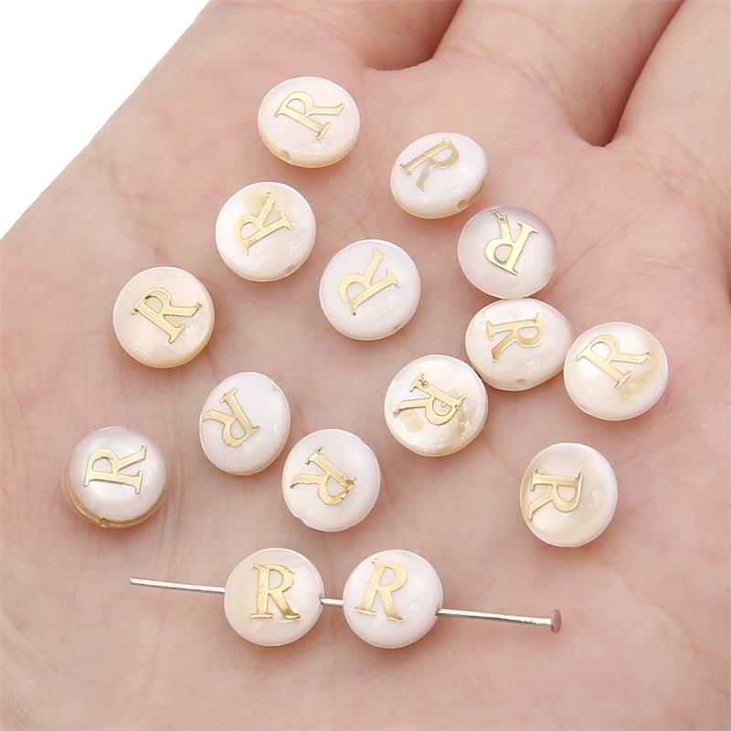 Naturmuschel Doppelseitige Heißprägung Digitale Perlen Für DIY Halskette Armband Ohrringe Schmuckherstellung