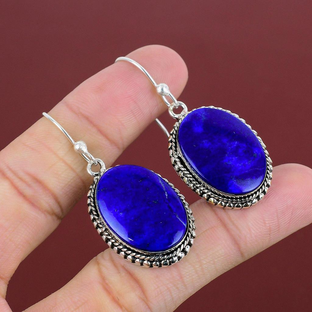 Lapis Lazuli Earrings Natural Gemstone Earring Vintage Jewelry 925 Sterling Silver Earring Handmade Earring Designer Jewelry Gifts For Women