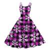 Children's Fashion Casual Christmas Print Sexy Off-the-shoulder Punk Retro Dress