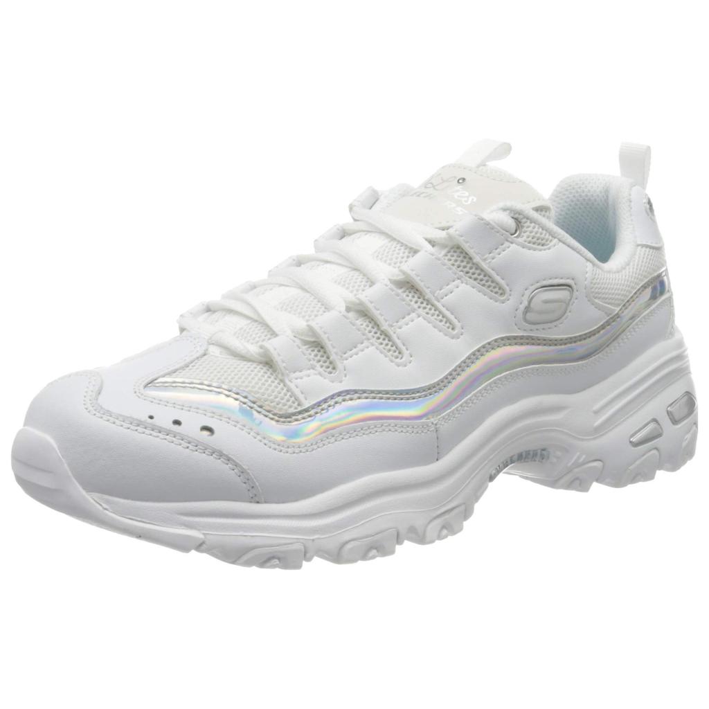 (WMNS) Skechers D'lites 1.0 GS White/Silver Women's 13160-WSL