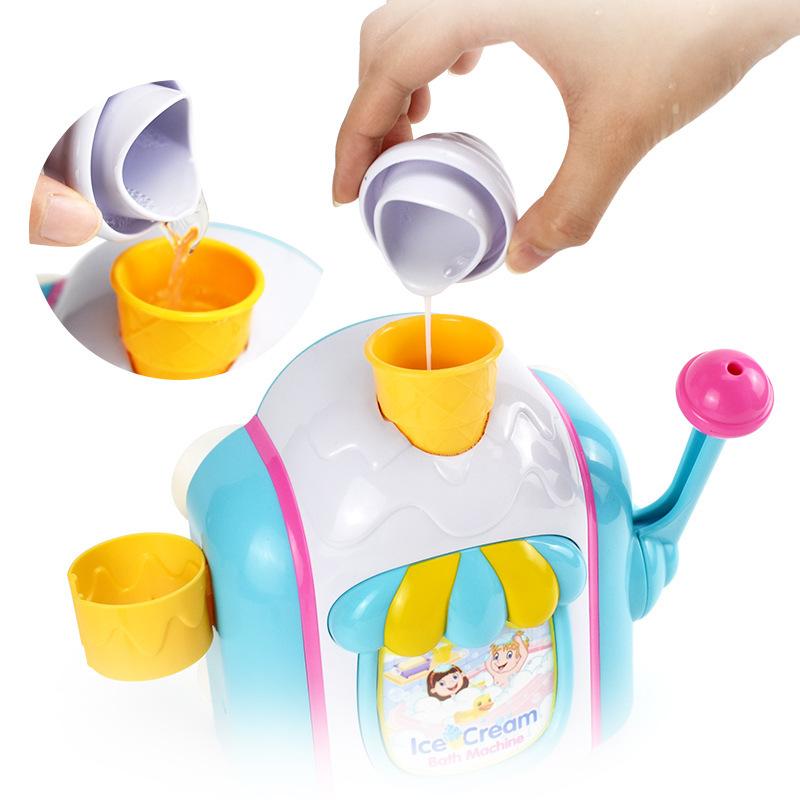 New Ice Cream Foam Machine Car Bath Toys Toddler Ice Cream Maker Bubble Foam Play Machine Powerful Suction Delicate supplies