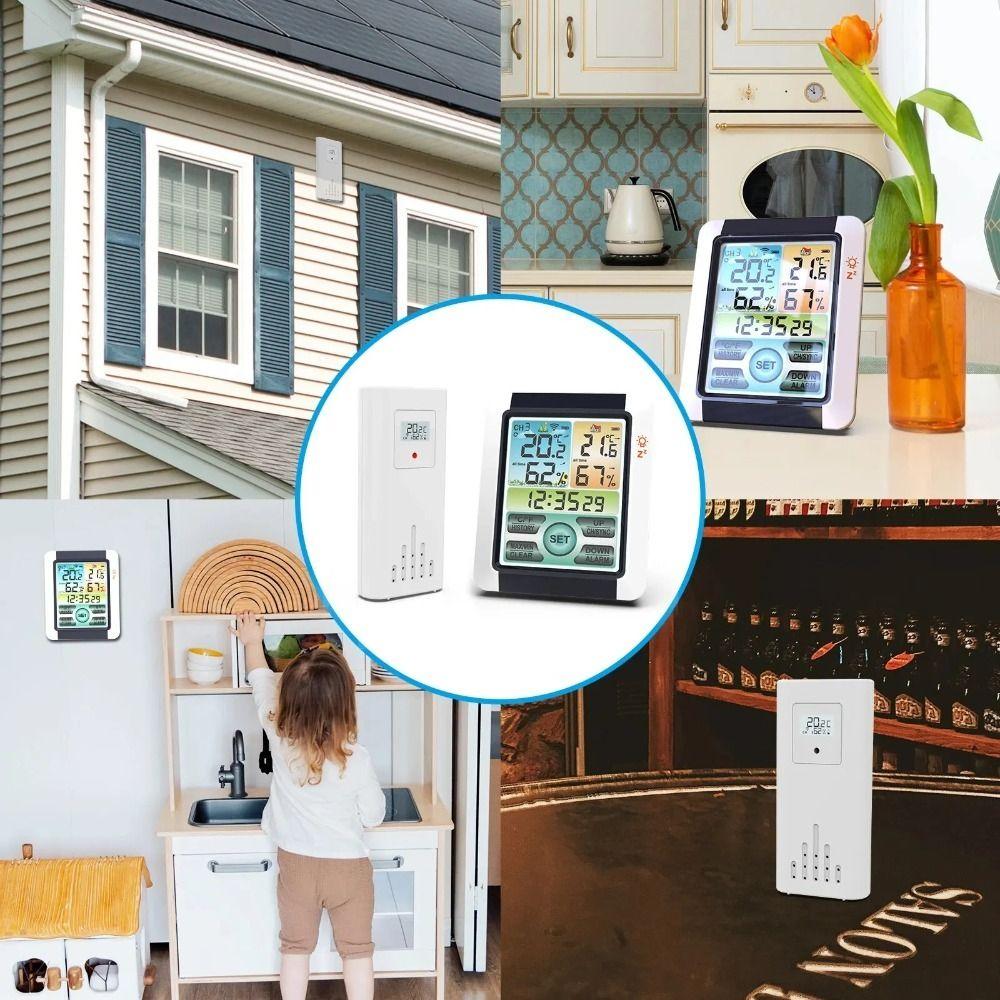 Ceas deșteptător Termometru și Higrometru Prognoză meteo wireless Exterior