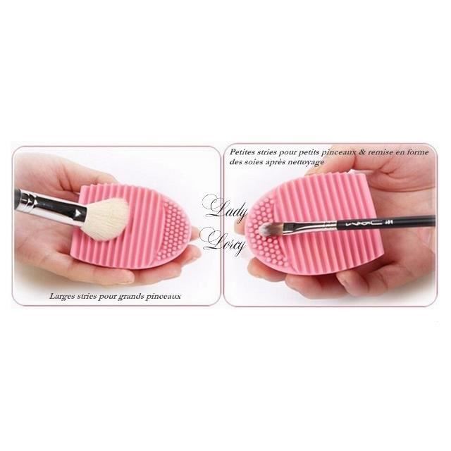 Accessoire nettoyage pinceaux - Brush Egg - ROSE - 100% Silicone - Utilisation facile - Couleur rose