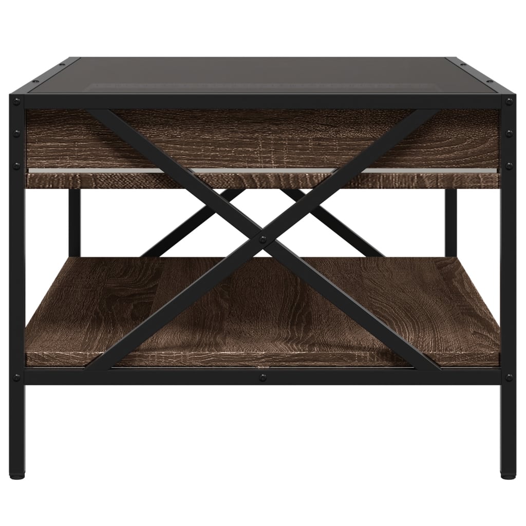 Infinity LED Coffee Table in Brown Oak Effect 70 x 50 x 38 cm