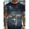 Fashion Men's Crew Neck Short Sleeve 3D Casual Color Printing Casual Short Sleeve Crew Neck T-Shirt