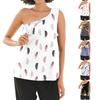 Damen Adaptive Kleidung Schulter-Erholungsshirt Reißverschluss vorne Ärmellos Florales Muster Oberteil zum einfachen Anziehen