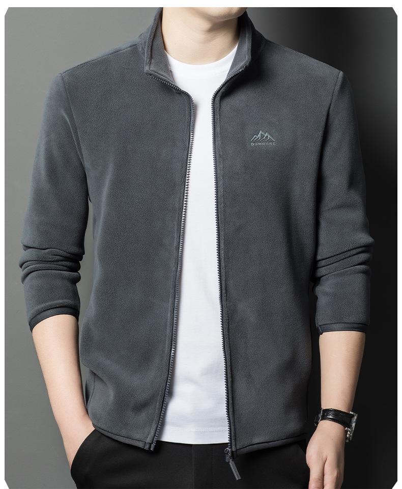 Men's Double-Sided Fleece Jacket - Warm Casual Spring & Autumn Mountaineering Liner