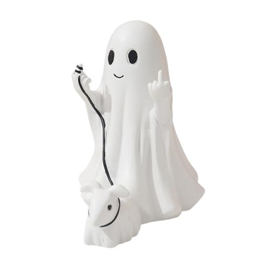 Ghost Dog Walking Ornament Resin Ghost Dog Walking Sculpture Halloween