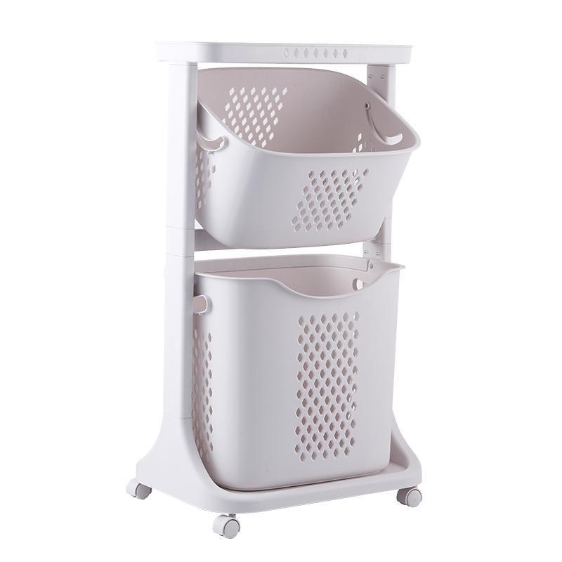 

1pc/Large Capacity Laundry Basket with Multi-layered Design, Perfect for Home and Bathroom Laundry Organization White