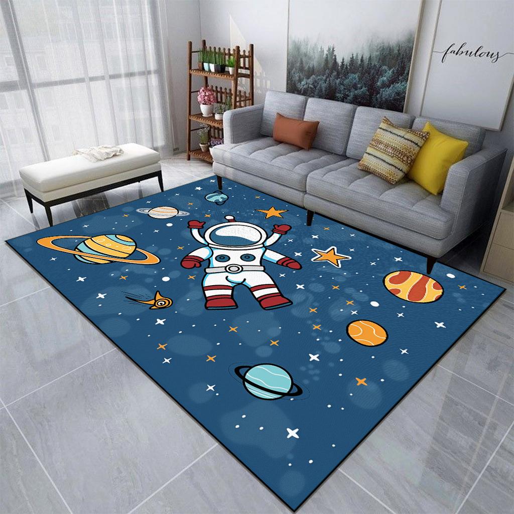 Spaceman Animation Carpet for Living Room Ins Children's Room Large Size Soft Rugs Cute Style Non-slip Washable MAT Customizable