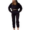 Women's Casual Solid Color Long Sleeved Hoodie Trousers Sweatershirt Sports Suit