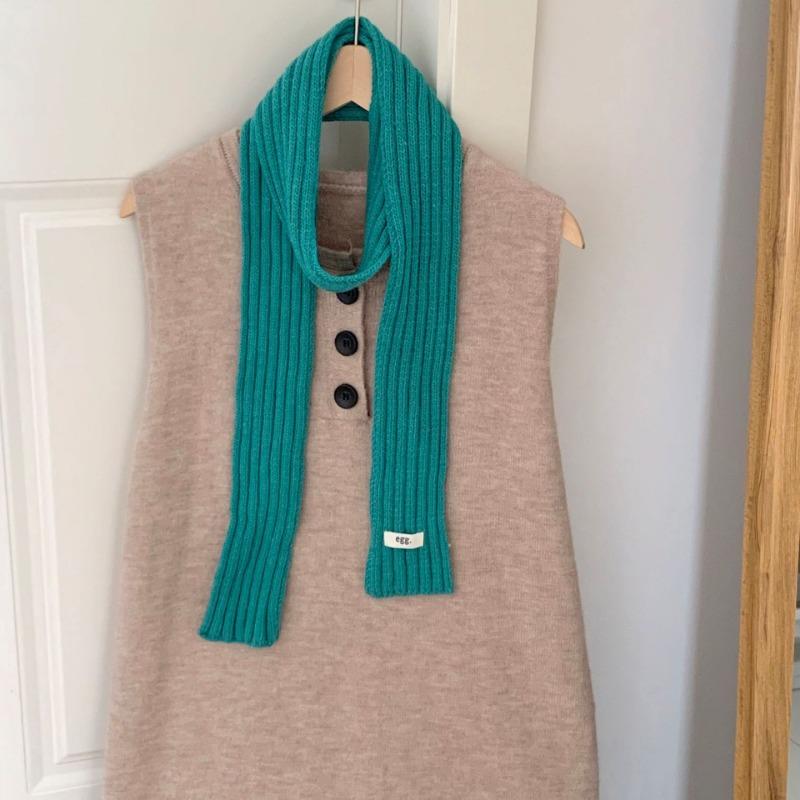 Scarf atmosphere new fashion long thin baguette dopamine color knitted wool scarf scarf