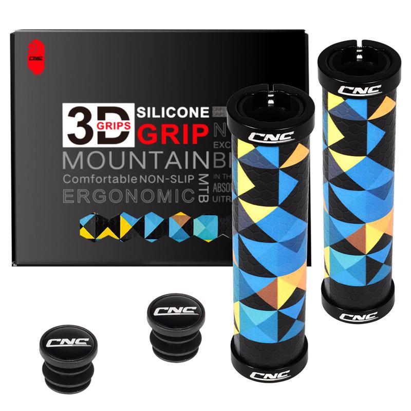 

CNC Bike Accessories MTB Grips Silicone Bicycle Cuffs Anti-skid Gel Cycling Lock On Handle Bar Parts 22.2mm синий