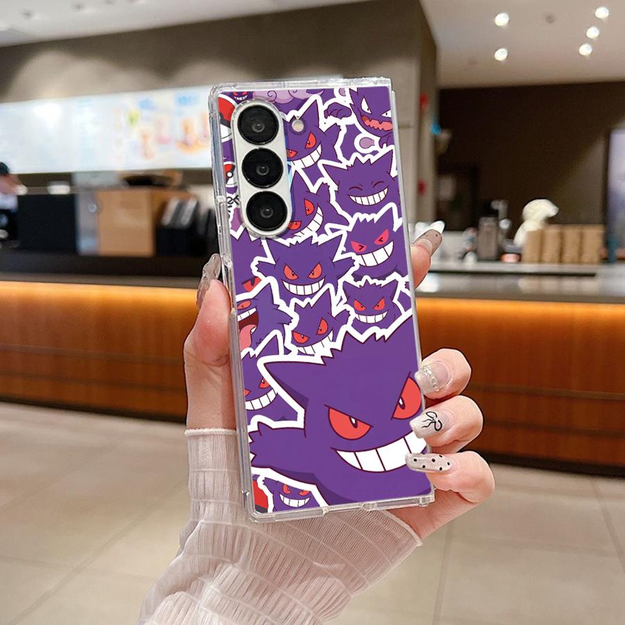 Hot Pokemon Gengar Transparent Soft Phone Cover Case for Samsung Galaxy Z Fold 7 6 5 4 3 ZFold6 ZFold5 ZFold7 ZFold3 ZFold4
